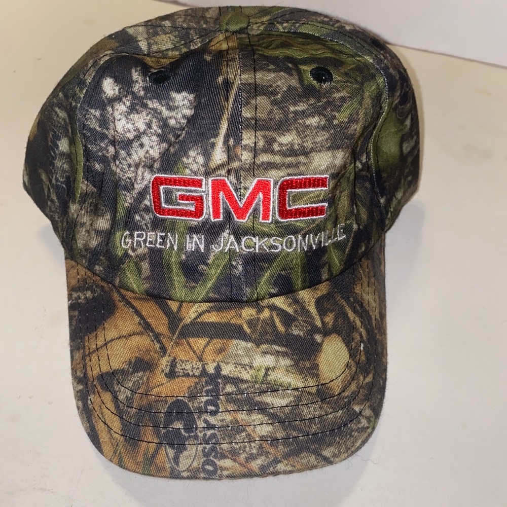 GMC Camo Trucker Hat Green in Jacksonville IL Embroidered & Adjustable
